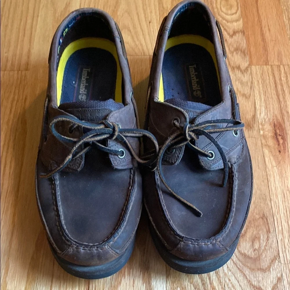 Timberland Men's Rich Brown Leather Boat Shoes